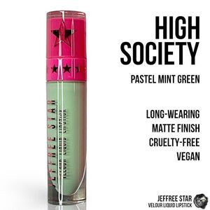 JEFFREE STAR VELOUR LIQUID LIPSTICK IN HIGH SOCIETY 	PASTEL MINT GREEN LIPCOLOR